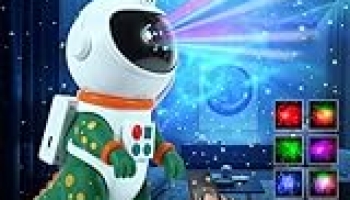 LOVME Galaxy Star Projection Night Light, Dinosaur Astronaut Space Projector with 8 Modes Starry Nebula Effects, Timer & Remote Control, Bedroom Ceiling Decor for Kids, Christmas Birthday Gift(Green)