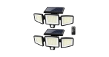 2-Pack 3-Heads Motion Sensor 2500-Lumen Solar LED Lights w/ 3-Modes @ $13.71