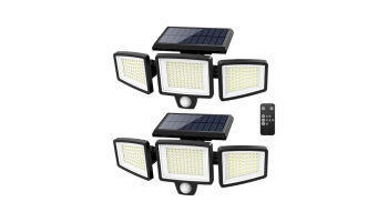 2-Pack 3-Heads Motion Sensor 2500-Lumen Solar LED Lights w/ 3-Modes @ $13.71