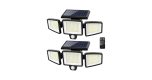 2-Pack 3-Heads Motion Sensor 2500-Lumen Solar LED Lights w/ 3-Modes @ $13.71