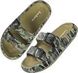 BenSorts Pillow Slippers for Women and Men Sandal Adjustable Buckles Soft Slides House Slippers Indoor Outdoor Green Camouflage Men Size 8.5 9 9.5 Women Size 9.5 10 10.5 @ $9.09