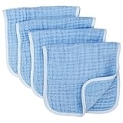 Synrroe Muslin Burp Cloths Large 20 by 10 Inches 100% Cotton 6 Layers Extra Absorbent and Soft 4 Pack Blue @ $4.99