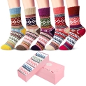 ICEIVY 5 Pack Womens Warm Fuzzy Socks Winter Wool Cozy Casual Socks for Women with Beautiful Gift Box @ $8.49