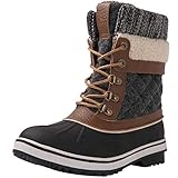 GLOBALWIN Snow Boots For Women Brown/Grey Women’s Winter Boots 5.5M