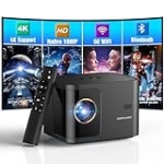 [Electric Focus] 5G WiFi Mini Bluetooth Projector 4K Support, 300 ANSI HD 1080P Portable Video Projector, ±40° Vertical Keystone|Zoom|Timer, DBPOWER Smartphone Projector Outdoor Movie for TV (Black) @ $129.99