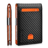 RUNBOX Slim Wallets for Men – Leather Money Clip Mens Wallet – RFID Blocking Front Pocket Bifold Wallet – Minimalist Credit Card Holder with Gift Box @ $12.59