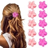 Velscrun Small Flower Hair Claw Clips for Women 10Pcs Mini Hawaiian Clips 1.2