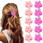 Velscrun Small Flower Hair Claw Clips for Women 10Pcs Mini Hawaiian Clips 1.2