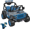 Power Wheels Jurassic World Dino Damage Jeep Wrangler Ride-On Toy with Lights @ $199.99