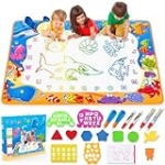 Water Doodle Mat – Kids Painting Writing Color Doodle Drawing Mat Toy Bring Magic Pens Educational Toys for Age 2 3 4 5 6 7 Year Old Girls Boys Age Toddler Gift @ $25.64
