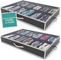 Woffit Under Bed Shoe Storage Organizer – Set of 2 Large Containers, Each Fit 12 Pairs of Shoes – Sturdy Box w/Strong Zipper & Handles – Underbed Organizers for Kids & Adults @ $13.99 ($7.00 / Count)