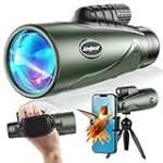Sedpell 12×56 HD Monocular Telescope with Smartphone Adapter, High Powered Monocular for Adults with BAK4 Prism & FMC Lens for Bird Watching Camping Hiking Sports Travel Scenery Green @ $29.99