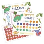 Potty Training Sticker Chart, Step to Follow, Cute Dinosaur Toilet Training Routine Chart with 216 Round Stickers for Toddlers Boys Girls Forming Good Habits – biaobiaoka-04​ @ $4.94