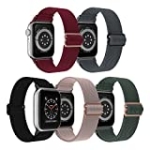 [5 Pack] Stretchy Watch Band Compatible with Apple Watch 38mm 40mm 42mm 41mm 44mm 45mm Women Soft Slim Strap Adjustable Braided Sport Elastic Wristbands for iWatch Series 7/6/5/4/3/2/1/SE @ $29.00