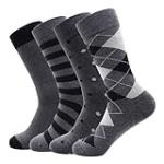 GLCMXMART Mens Grey Dress Socks Size 10-13, Cotton Crew Calf Sock