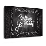 Inspirational Wall Art Black Motto Print Picture Office Bathroom Wall Art Framed Canvas Bedroom Decor Artwork Modern Home Motivational Wall Decorations Size 12×16 inches Ready to Hang Quotes Wall Art