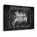 Inspirational Wall Art Black Motto Print Picture Office Bathroom Wall Art Framed Canvas Bedroom Decor Artwork Modern Home Motivational Wall Decorations Size 12×16 inches Ready to Hang Quotes Wall Art