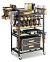 FHXZH Power Tool Organizer with Wheels – 12 Cordless Drill Holder Rolling Tool Cart, 4 Layer Heavy Duty Metal Garage Storage Shelving for Drill, Workshop and Garage Organization Gift Ideas for Men Dad @ $49.99