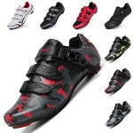 SAKITAMA Unisex Bicycle Men’s Women’s Cycling Shoes – Riding Spinning Road Shoe SPD Compatible Cleats with Peloton Shoes for Indoor Outdoor Camouflage Red @ $18.57
