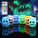 GenSwin Halloween Flameless Votive Candles Color Changing with Remote Timer @ $13.99