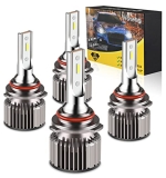 Wowag 9006/HB4 Low Beam and 9005/HB3 High Beam LED Headlight Bulbs Combo @ $14.99