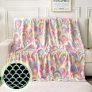 YAYAGo Rainbow Blanket for Girls Glow in The Dark Blanket for Kids Soft Fuzzy Unicorn Throw Colorful Gifts for Age 1-10 Home Office Sofa Bed Decor 50×60inch @ $9.99