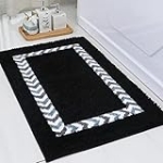 COSY HOMEER Extra Thick Bath Rugs for Bathroom – Anti-Slip Bath Mats Soft Plush Yarn Shaggy 100% Strong Polyester Mat Living Room Bedroom Mat Floor Water Absorbent Square (Black,24×36 – Inches) @ $42.83
