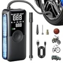 Tire Inflator Portable Air Compressor – Faster Inflation 150PSI & 20000mAh Cordless Portable Air Pump, Accurate Pressure LCD Display & Emergency Light for Car Tires, Motorcycle Tires & Bikes, Balls
