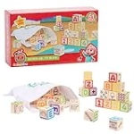 CoComelon 51-piece Classic ABC Wooden Block Set, Preschool Building Toys, Learning and Education, Officially Licensed Kids Toys for Ages 18 Month, Amazon Exclusive @ $16.37