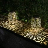 Kaixoxin Solar Lantern Lights for Hanging or Table Outdoor Solar Light for Patio Courtyard Garden (Silver-1) @ $9.99