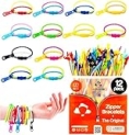 UpBrands Bi-Color 7 1/2-Inch Zipper Bracelets (12-Pack) | Kids’ Trendy Dual-Tone Friendship Accessory, Perfect Fidget Toy for Classroom and Parties, Zipper Fun for All Ages