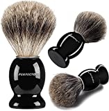 Perfecto 100% Pure Badger Shaving Brush-Black Handle- Engineered for The Best Shave of Your Life. for, Safety Razor, Double Edge Razor, Straight Razor or Shaving Razor, Its The Best Badger Brush. @ $18.89