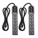 KMC 6-Outlet Surge Protector Power Strip 2-Pack @ $13.59