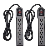 KMC 6-Outlet Surge Protector Power Strip 2-Pack @ $13.59