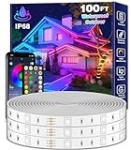 Aulimhti 100Ft Outdoor LED Strip Lights Waterproof,Music Sync RGB IP65 Outside Led Light Strips Waterproof with App and Remote,Exterior Led Rope Lights Waterproof for Deck,Balcony,Roof,Garden,Pool @ $22