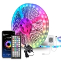Nexillumi 65.6ft LED Lights for Bedroom Music Sync Color Changing RGB LED Strip Rope Lights 44-Key Remote @ $10.29