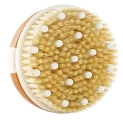 Wholesome Beauty Dry Skin Body Brush- Soft Natural Bristles Dry Brushing Body Scrubber with Adjustable Strap & Massage Nodes, Wood Exfoliating Brush for Cellulite, Dead Skin, Lymphatic Drainage
