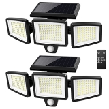 Tuffenough Solar Outdoor Lights 2500LM 210 LED Security Lights with Remote Control @ $29.99