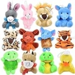 EHENOY 12 Pack Small Stuffed Animals for Kids Mini Plushies, Christmas Birthday Gifts Bulk Toys Party Favors Goodie Bag Stuffers Keychain Classroom Rewards Carnival Prizes @ $9.99