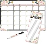 Magnetic Dry Erase Calendar for Fridge – Floral Magnetic Fridge Calendar Dry Erase Magnetic Calendar for Refrigerator, White Board Calendar for Wall, Dry Erase Board Calendar, Magnetic Notepad @ $19.99