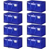 HomeHacks Moving Bags, 8-Pack Heavy Duty with Strong Zippers and Handles Collapsible Moving Supplies, Storage Totes for Packing & Moving Storing 93L (Blue) @ $15.00