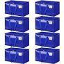 HomeHacks Moving Bags, 8-Pack Heavy Duty with Strong Zippers and Handles Collapsible Moving Supplies, Storage Totes for Packing & Moving Storing 93L (Blue) @ $15.00
