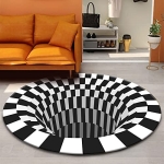 Optical Illusion Rugs 3D Vortex Round Area Rug Kids Teens Play Floor Mat Carpet for Bedroom Living Room 60x60cm @ $7.99
