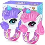 Vvinca Walkie Talkies for Kids 2 Pack, Unicorn Toys for Girls Age 3-4-5-6-7 Birthday Gift 8 9 10 11 12 Year Old Long Range Camping Outdoor Toddler Toy Magical Pony Walkie-Talkie