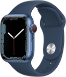 Apple Watch Series 7 (GPS + Cellular, 41mm) Blue Aluminum Case with Abyss Blue Sport Band, Regular (Renewed) @ $149