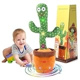 MIAODAM Dancing Talking Cactus Toy for Baby Toddler, Colorful Glowing Repeating What You Say, Singing Talking Toy 120 Pcs Songs for Baby Dancing Cactus Mimicking Toys