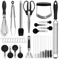 18/8 stainless steel kitchen utensils set @ $12.49
