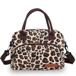 Leopard Lunch Box Women Insulated Cute Lunch Bag Fashion Lunch Tote Bag Large Drinks Cooler Bag Durable Leakproof Beach Bag Thermal Snacks Organizer Adults Work Shopping or Travel Outdoor Activities