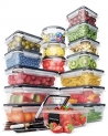 32 Piece Food Storage Containers Set with Easy Snap Lids (16 Lids + 16 Containers) – Airtight Plastic Containers for Pantry & Kitchen Organization – BPA-Free Food Containers with Free Labels & Marker @ $25.26