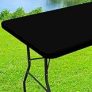 Moosfor Spandex Picnic Table Cloth, Elastic Fitted Tablecloths for 6 Foot Rectangle Tables, Stretch Washable Patio Table Cover for Outdoor, Camping, Banquet and Parties @$4.99